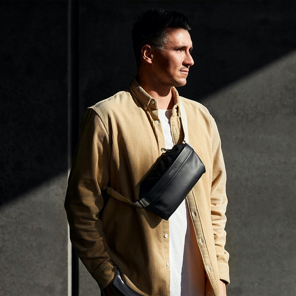Bellroy Sling Mini Premium | Unisex Sling Bag, Premium Leather - Storming Gravity