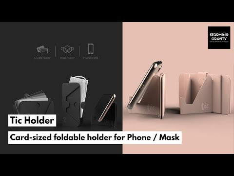 Tic Holder - Card-sized foldable holder for Phone / Mask