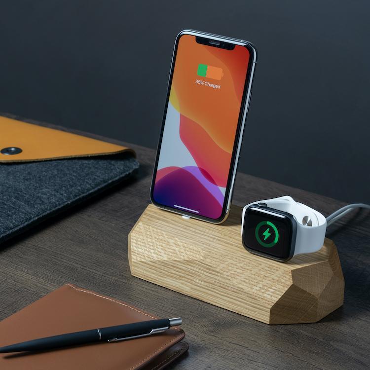 Apple Charging Station - Combo Dock For iPhone & Apple Watch - Oakywood - Storming Gravity